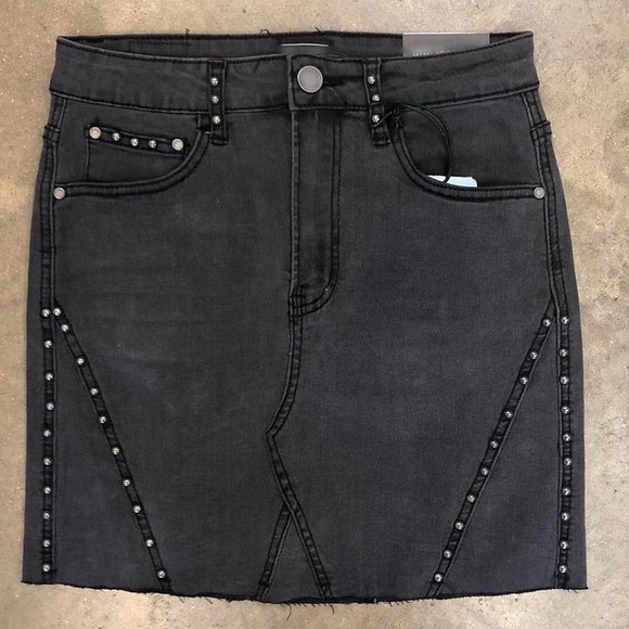 Black/gray Jean skirt - Picture 1 of 6